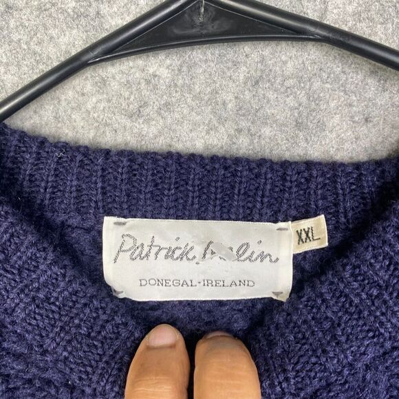 Patrick Malin Donegal Ireland Cable Knit Sweater XXL Fisherman's Chunky Knit - Picture 4 of 10